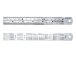 A Faithfull stainless steel rule with etched metric and imperial graduations, for precise measurement in workshops and on site.