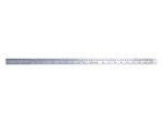 A Faithfull stainless steel rule with etched metric and imperial graduations, for precise measurement in workshops and on site.