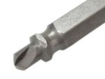 A steel screw with a threaded shaft and sharp point, for general-purpose fastening applications.