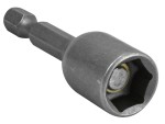 A steel hex nut with an internally threaded profile, for use with a matching bolt or threaded rod.