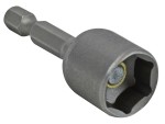 A steel hex nut with an internally threaded profile, for use with a matching bolt or threaded rod.