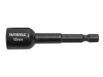 A steel hex nut with an internally threaded profile, for use with a matching bolt or threaded rod.
