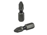 A Faithfull impact-rated screwdriver bit with a hex shank and torsion zone for use in impact drivers.,