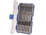 A set of 16 Faithfull screwdrivers with colour-coded handles covering a range of flathead and Phillips sizes.,