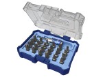 A set of 25 Faithfull screwdrivers with colour-coded handles covering a range of flathead and Phillips sizes.,