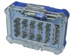 A set of 25 Faithfull screwdrivers with colour-coded handles covering a range of flathead and Phillips sizes.,