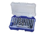 A Faithfull socket wrench set with a ratchet handle and multiple socket sizes, for tightening and loosening nuts and bolts.