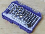A Faithfull socket wrench set with a ratchet handle and multiple socket sizes, for tightening and loosening nuts and bolts.