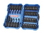 A set of 42 Faithfull screwdrivers with colour-coded handles covering a range of flathead and Phillips sizes.,
