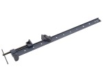 A Faithfull sash clamp with a long steel bar, a fixed jaw, and a sliding adjustable tail stop, for clamping wide assemblies during gluing.