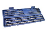 A set of 11 Faithfull screwdrivers with colour-coded handles covering a range of flathead and Phillips sizes.,