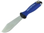 A flexible filling knife with a thin steel blade and a painted wooden or plastic handle, for applying and smoothing filler and caulk.