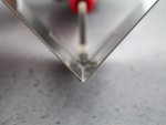A Faithfull trowel with a polished steel blade and an ergonomic handle, for applying and finishing mortar, plaster, and adhesive.