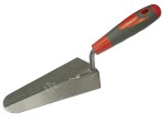 A Faithfull gauging trowel with a rounded heel steel blade, used for measuring and mixing small batches of mortar or adhesive.