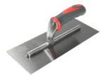 A Faithfull notched tile trowel with 3mm notches for combing adhesive on floors and walls, ensuring even coverage beneath tiles.