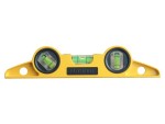 A Faithfull 24cm spirit level with an extruded aluminium body and accurate vials, for checking horizontal and vertical alignment.