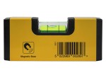 A Faithfull compact torpedo spirit level with three vials for checking horizontal, vertical, and 45-degree angles.
