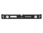 A Faithfull 60cm spirit level with an extruded aluminium body and accurate vials, for checking horizontal and vertical alignment.
