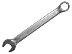 A Faithfull combination spanner with an open-ended jaw at one end and a ring spanner at the other, in chrome vanadium steel.