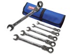 A Faithfull combination spanner with an open-ended jaw at one end and a ring spanner at the other, in chrome vanadium steel.