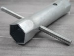 A Faithfull spanner or wrench in chrome vanadium steel, for tightening and loosening nuts and bolts.