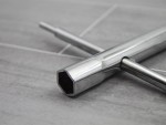 A Faithfull spanner or wrench in chrome vanadium steel, for tightening and loosening nuts and bolts.