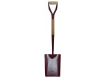 A Faithfull short-handled square-bladed spade with a steel blade and a wooden or fibreglass shaft, for general digging work.