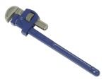 A Faithfull pipe wrench with an adjustable serrated jaw and a cast-iron body, for gripping and turning pipe and round-section stock.