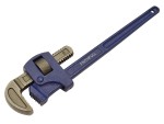 A blue and silver metal pipe wrench with an adjustable jaw, a textured grip, and the brand name FAITHFULL printed on the handle.