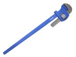 A Faithfull pipe wrench with an adjustable serrated jaw and a cast-iron body, for gripping and turning pipe and round-section stock.