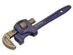 A Faithfull pipe wrench with an adjustable serrated jaw and a cast-iron body, for gripping and turning pipe and round-section stock.
