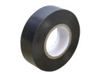 A roll of black electrical tape with a white cardboard core, shown on a white background.