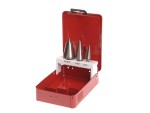 A set of Faithfull screwdrivers with colour-coded handles covering a range of flathead and Phillips sizes.,