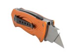 A cutting knife with a steel blade and an ergonomic handle, for general site and workshop use.