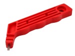 A cutting knife with a steel blade and an ergonomic handle, for general site and workshop use.
