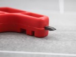 A cutting knife with a steel blade and an ergonomic handle, for general site and workshop use.