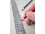 A marking tool with a hardened scribing tip or pencil lead, used for accurately marking cut lines on timber, metal, and masonry.