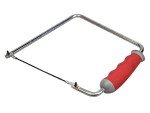 A saw with a hardened blade and a comfortable handle, for cutting timber, metal, or masonry.