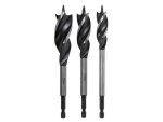 A set of 3 Faithfull screwdrivers with colour-coded handles covering a range of flathead and Phillips sizes.,