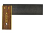 A precision steel try square with a hardened blade and a machined stock, used for checking and marking right angles in woodworking and metalwork.