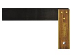 A precision steel try square with a hardened blade and a machined stock, used for checking and marking right angles in woodworking and metalwork.