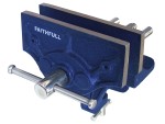 A Faithfull clamp with an adjustable jaw and a screw-tightening mechanism, for holding workpieces in position during cutting, drilling, or bonding.