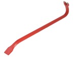 A hardened steel crowbar with a curved prying end and a pointed chisel tip, designed for levering, prying, and demolition work.