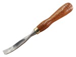A hardened steel chisel with a bevelled cutting edge and a square-section body, for cutting stone, brick, or timber.