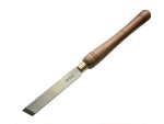 A hardened steel chisel with a bevelled cutting edge and a square-section body, for cutting stone, brick, or timber.