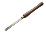 A hardened steel chisel with a bevelled cutting edge and a square-section body, for cutting stone, brick, or timber.