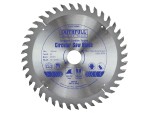 A Faithfull cordless circular saw with a motor, an adjustable bevel plate, and a blade guard, for ripping and cross-cutting timber.
