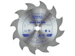 A Faithfull cordless circular saw with a motor, an adjustable bevel plate, and a blade guard, for ripping and cross-cutting timber.