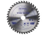 A Faithfull cordless circular saw with a motor, an adjustable bevel plate, and a blade guard, for ripping and cross-cutting timber.