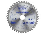 A Faithfull cordless circular saw with a motor, an adjustable bevel plate, and a blade guard, for ripping and cross-cutting timber.